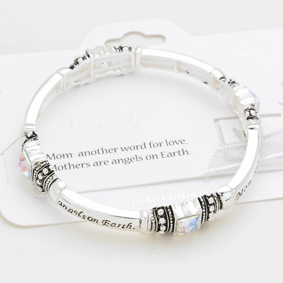 MOM - ANOTHER WORD FOR LOVE" CRYSTAL  BRACELET - Picture 1 of 2